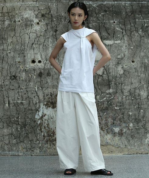 Gathered Round Neck Top